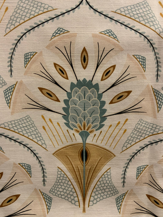 Plumeau Bleu 01 Upholstery Fabric by Rioma