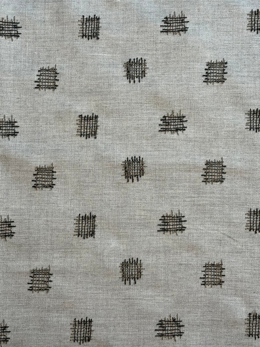Stitch Block Charcoal Outdoor Upholstery Fabric by Sunbrella