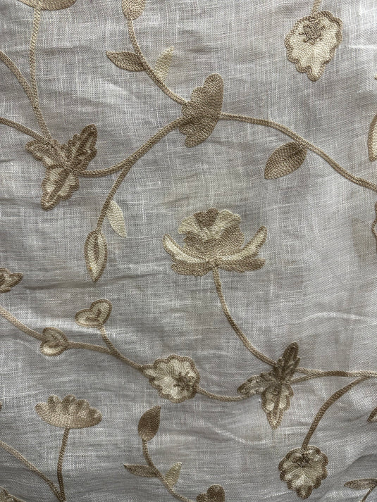 Cotton Vine Beige Drapery Fabric by P. Kaufman