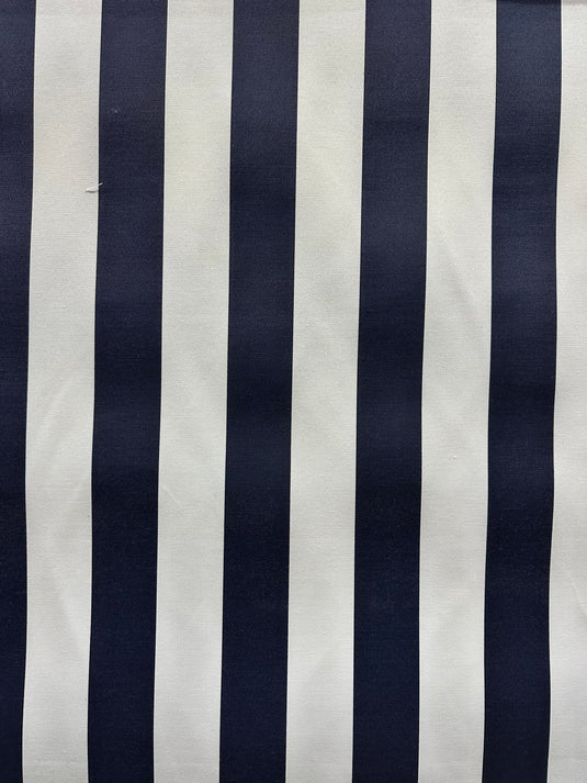 Canopy Stripe Navy Outdoor Fabric by P. Kaufmann